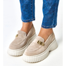 Escarpins en daim beige Karino 4