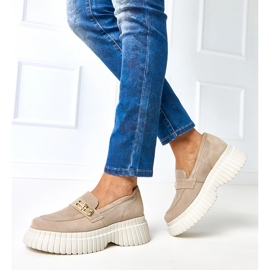 Escarpins en daim beige Karino 3