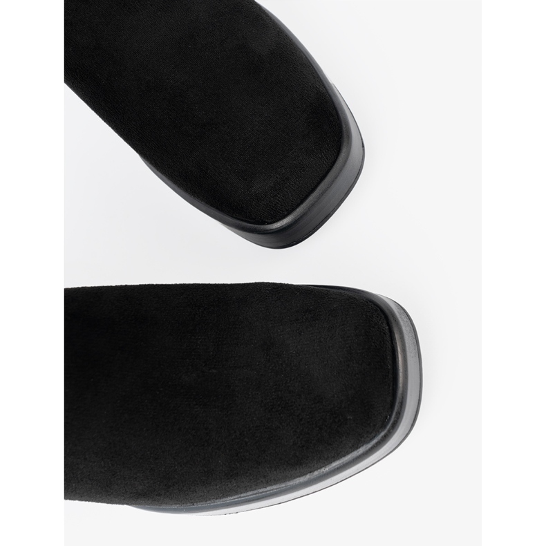 Shelvt Bottes élégantes sur le poteau avec des inserts flexibles noir 1