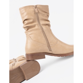 Shelvt Bottes beiges confortables avec volants 1