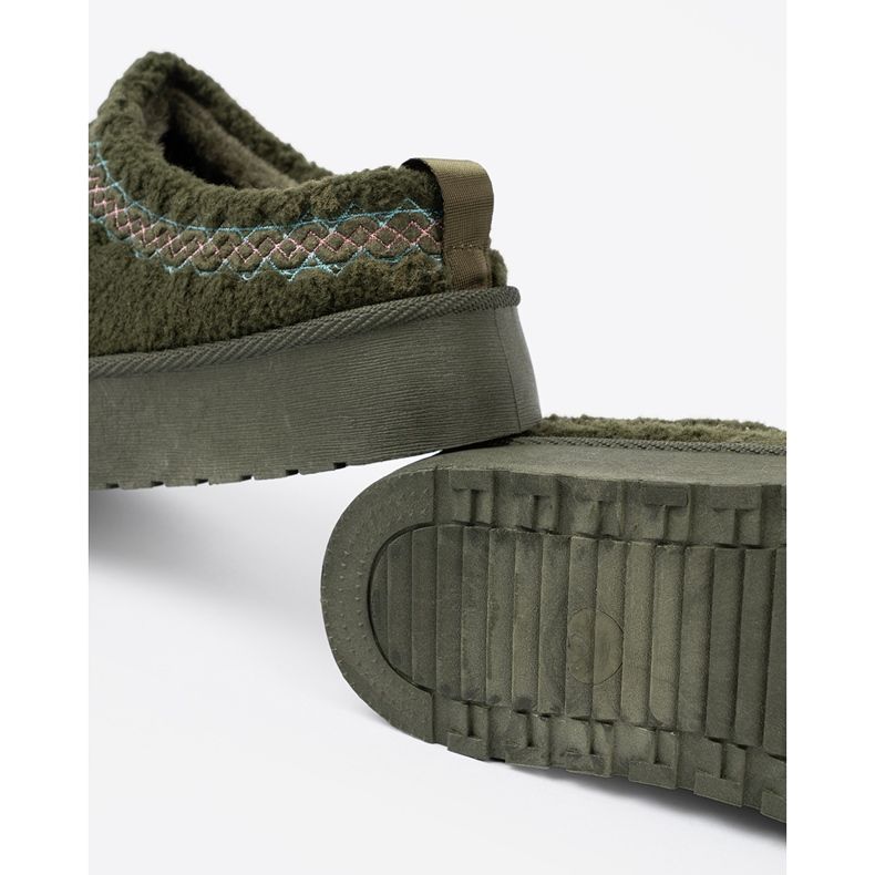 Shelvt Chaussures vertes foncées, chaussures molles et bottes de neige sans talon 1