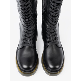 Shelvt Bottes noires classiques avec laçage et un curseur le noir 3