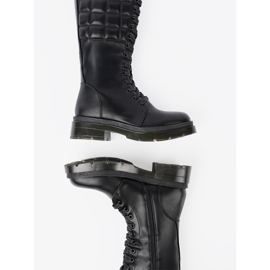 Shelvt Bottes noires classiques avec laçage et un curseur le noir 4