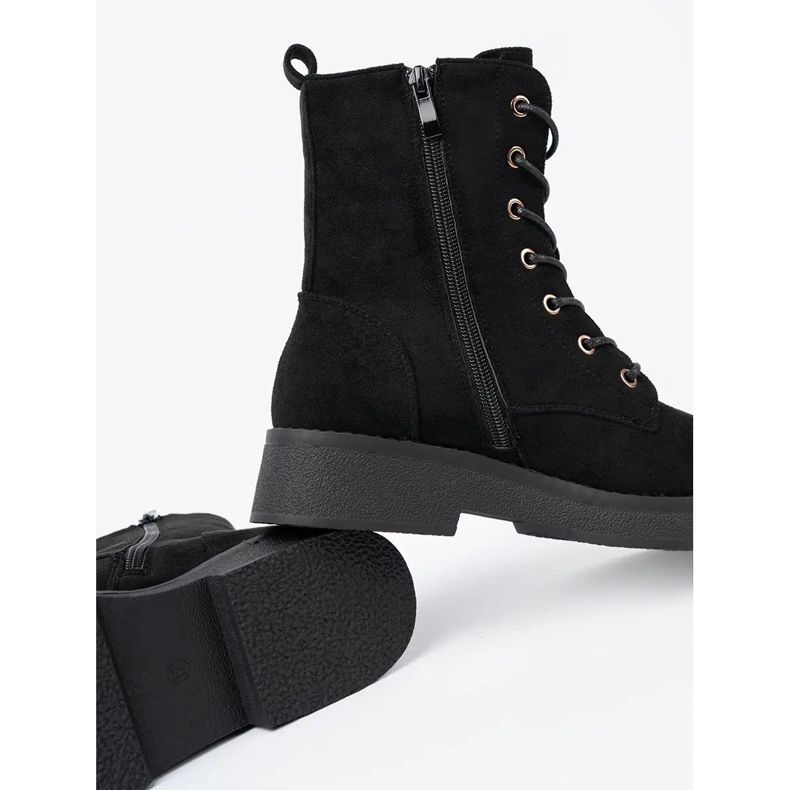 Shelvt Travailleurs noirs confortables sur une semelle plate le noir 2 Shelvt Travailleurs noirs confortables sur une semelle plate le noir 2