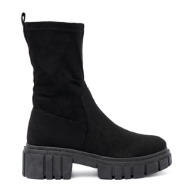 Bottines femme Shelovet en daim noir 2