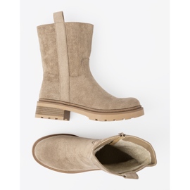 Shelvt Bottes beiges sur une semelle épaisse avec la cheville supérieure 2