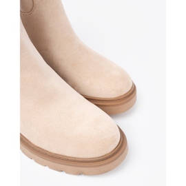 Shelvt Bottes beige légères modernes avec une simple coupe 1