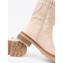 Shelvt Bottes beige légères modernes avec une simple coupe 2