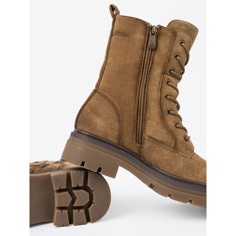 Shelvt Travailleurs en daim classiques dans une nuance de brun 1