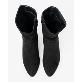 Shelvt Bottes en daim noir avec des rides élégants le noir 3