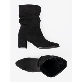 Shelvt Bottes en daim noir avec des rides élégants le noir 4