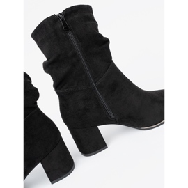 Shelvt Bottes en daim noir avec des rides élégants le noir 1