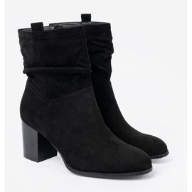 Shelvt Bottes en daim noir sur le poteau avec une tige froissée le noir 2