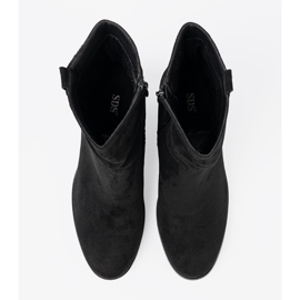 Shelvt Bottes en daim noir sur le poteau avec une tige froissée le noir 3