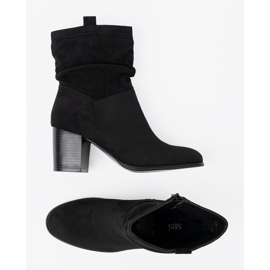 Shelvt Bottes en daim noir sur le poteau avec une tige froissée le noir 4
