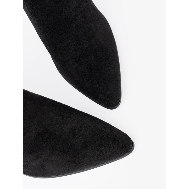 Shelvt Bottes noires élégantes avec un accent de bijoux le noir 1
