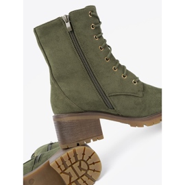 Bottes de femmes en dentelle verte-up 1