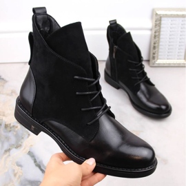 Bottines isolées à talons plats Potocki W WOL88C, noir le noir 7