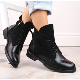 Bottines isolées à talons plats Potocki W WOL88C, noir le noir 8