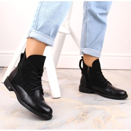 Bottines isolées à talons plats Potocki W WOL88C, noir le noir 9