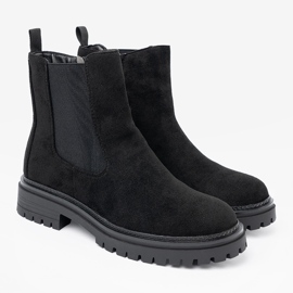 Shelvt Bottes noires classiques sur une semelle épaisse le noir 2
