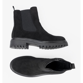 Shelvt Bottes noires classiques sur une semelle épaisse le noir 4