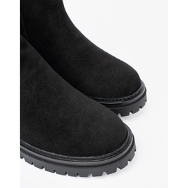 Shelvt Bottes noires classiques sur une semelle épaisse le noir 5