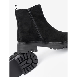 Shelvt Bottes noires classiques sur une semelle épaisse le noir 1