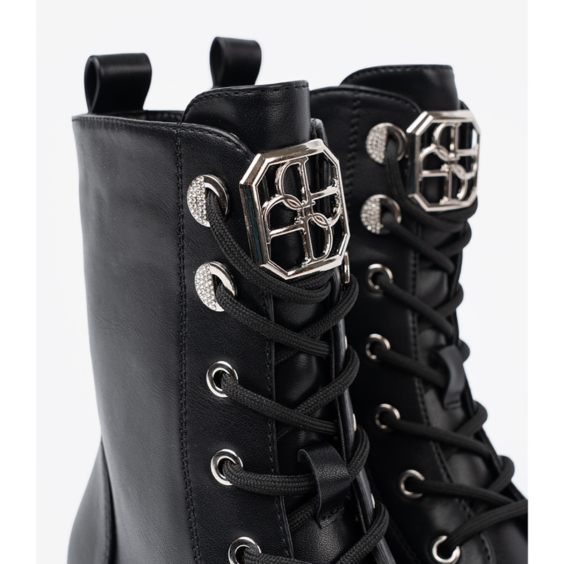 Shelvt Sacs à lacets noirs avec une décoration métallique le noir 1