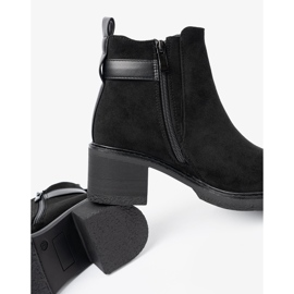 Shelvt Bottes noires avec une boucle à talon stable 1