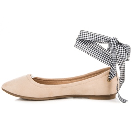 Ch. Creation Ballerines en daim à ruban brun 1