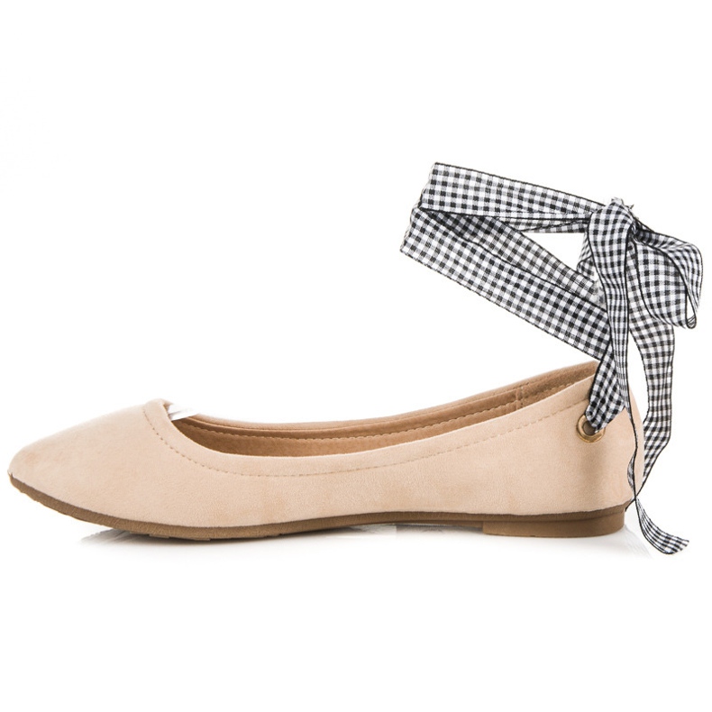 Ch. Creation Ballerines en daim à ruban brun 1