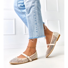 Ballerinas en maille beige avec cristaux Elasid 2