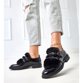 Chaussures de femmes noires avec Sarol Fur 2