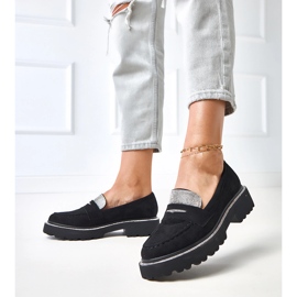 Mocasins Black Ekozamszu décorés de zircone cubique klooren le noir 2