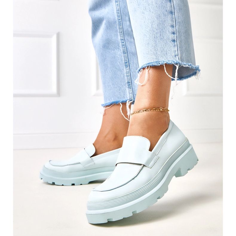 Mocasins bleus en séraphin écotatre 1