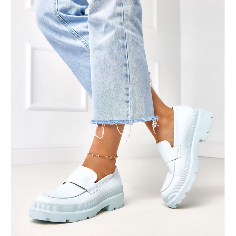 Mocasins bleus en séraphin écotatre 2