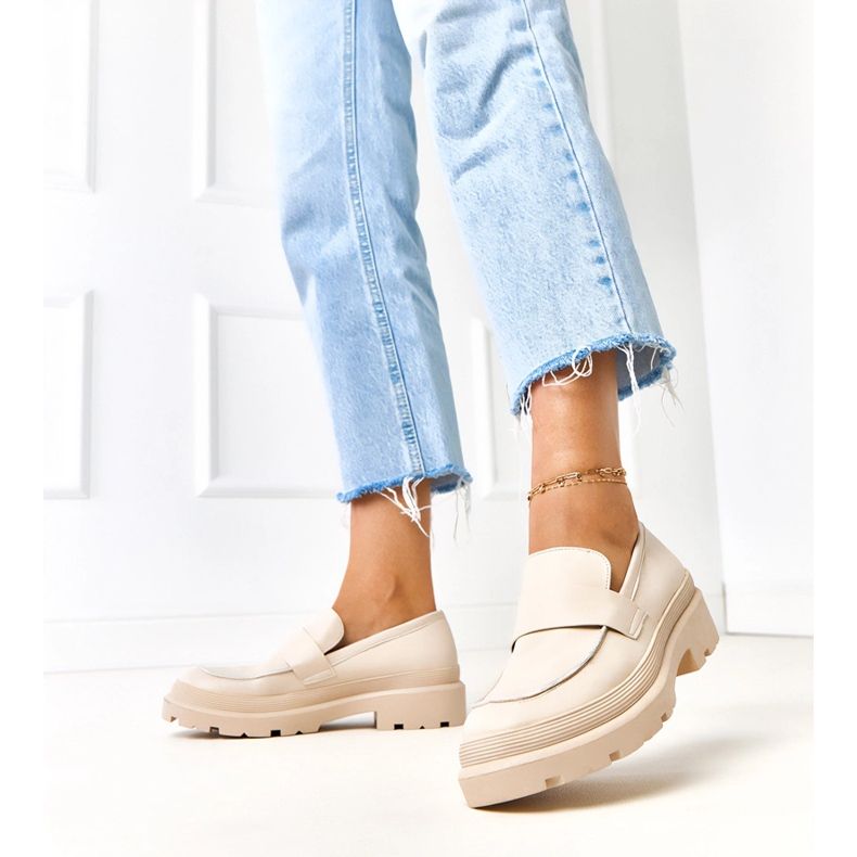 Mocasines beige en séraphin d'éco-verres 1