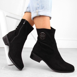 Bottes en daim Jezzi dans ASA198-28 JEZ432A le noir 1