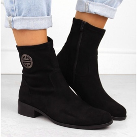 Bottes en daim Jezzi dans ASA198-28 JEZ432A le noir 8
