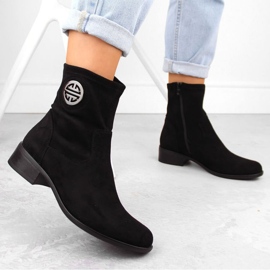 Bottes en daim Jezzi dans ASA198-28 JEZ432A le noir 9
