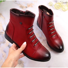 Jezzi W JEZ52G bottines isolées avec décorations, rouge 11