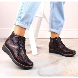 Filippo W PAW376B bottes compensées en cuir isolées bordeaux rouge 8