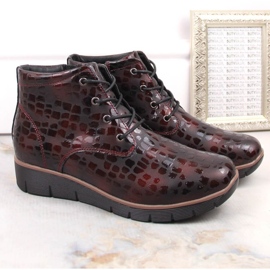 Filippo W PAW376B bottes compensées en cuir isolées bordeaux rouge 10