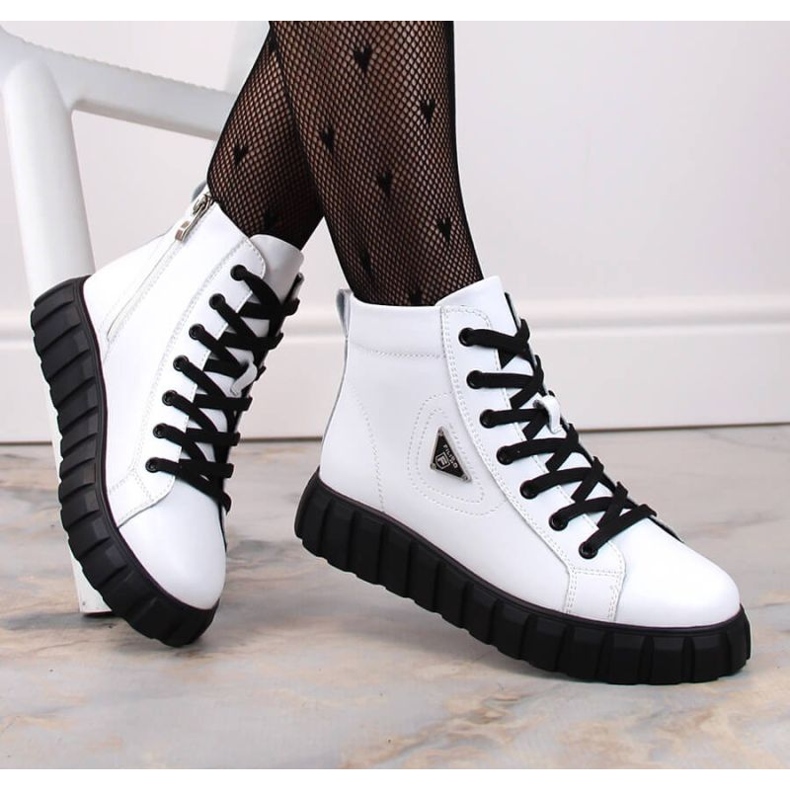 Bottines en cuir sur plateforme Filippo W PAW382B, blanc 2