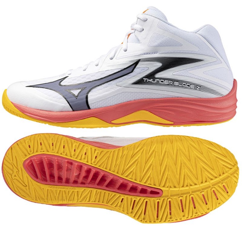 Mizuno Thunder Blade Chaussures avec Mid V1GA237598 blanche 1