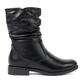 Shelvt Bottes noires confortables avec volants 2