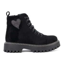 Shelvt Bottes en dentelle noire avec un cœur brillant 2