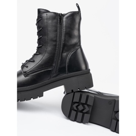 Bottines à lacets femme noires 1