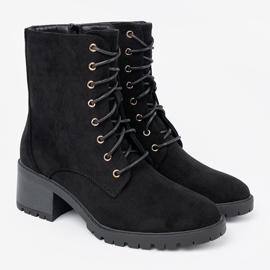 Shelvt Bottes noires confortables avec une orteil rond le noir 3